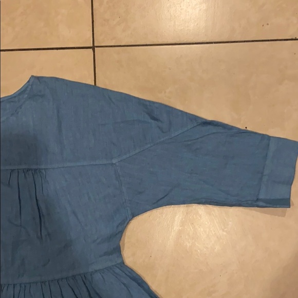 ✨FRAME DENIM✨💕 LINEN PEPLUM TOP IN BLUE HEAVEN💕 - Picture 8 of 9